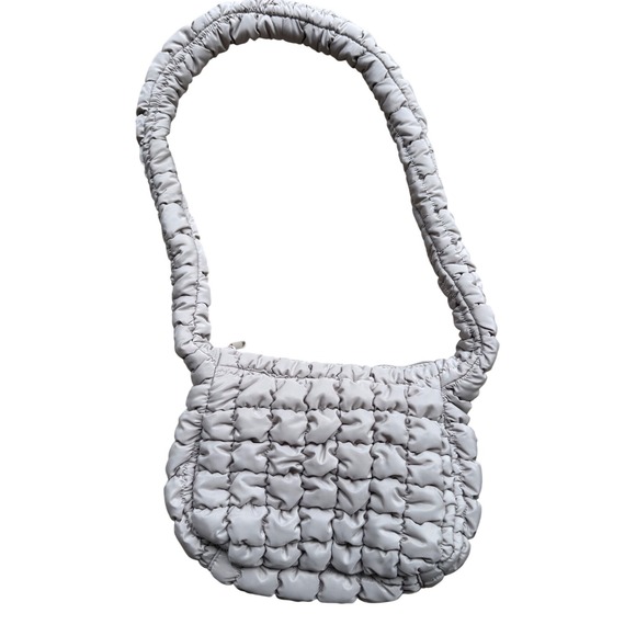 wild fable Handbags - 5/$25 Wild Fable Quilted Mini Shoulder Bag Women Small Tan Ruched Puffer EUC •